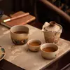 Conjunto de Chá Portátil Taça Voadora do Cervo de Nove Cores de Dunhuang: Um Bule e Três Xícaras para Chá, Perfeito para Viagem e Acampamento ao Ar Livre