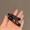 Grampo de Cabelo Colorido com Rosto Sorridente Pintado à Mão, Presilha Lateral com Esmalte Pingado, Grampo para a Parte de Trás da Cabeça, Acessório de Cabelo de Alta Qualidade e Requintado