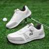 Nuevos zapatos de golf transfronterizos para hombre, impermeables, antideslizantes, con hebilla giratoria, zapatos deportivos casuales, en stock, directo del fabricante