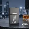 Novo porta-cigarros recarregável com isqueiro, design integrado, resistente à pressão, à prova de umidade, tampa flip magnética, capacidade super grande para 20 cigarros, pacote masculino