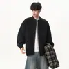Fábrica Original Cardigan de Tricô Patchwork Xadrez Falso de Duas Peças Marca Tendência Masculina Outono e Inverno Solto Retrô Casual Suéter com Botões