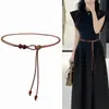 Cuerda de cintura cinturón fino para mujer a juego con falda cinturón de cuero pequeño decoración extendida diseño de vestido sentido de nicho cadena de cintura de verano retro