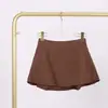 Falda Lulu de Tres Pliegues Fitness Deportes Falso Dos Piezas Anti-Exposición Elástica Transpirable Falda de Tenis para Mujer Todas las Estaciones