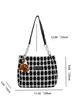 2025 Nueva Tendencia Coreana Bolso Tote de Lana Gran Capacidad a Cuadros Bolso de Hombro para Mujer Nicho de Alta Gama Bolso para Ir al Trabajo