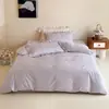 Lindo juego de ropa de cama rosa de cuatro piezas para niñas, 100% algodón puro, algodón de fibra larga, bordado, amigable con la piel, juego de ropa de cama para todas las estaciones 4