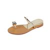 Sandalias de playa para mujer con punta redonda y plana, estilo perezoso, para vacaciones, verano 2024