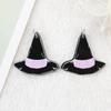 Impressão acrílica Halloween morcego crânio gato DIY resina acessórios brincos colar material