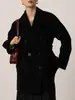 Personalizado~Marca M Lana Impregnada de Yodo 101801 Longitud Media 10% Cachemira 26% Lana Virgen Abrigo Cruzado para Mujer, Otoño/Invierno
