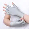 Luvas de proteção solar para homens e mulheres, luvas de condução absorventes de suor para pesca, tela sensível ao toque, luvas de seda para gelo, antiderrapantes, luvas de ciclismo de dois dedos e meio dedo