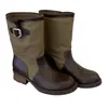 Estilo Novo Verão 2026 Botas de Cowboy Ocidentais Botas Martin Retro Britânicas com Fivela de Cinto Botas Curtas de Cano Médio com Bico Redondo Botas de Equitação para Mulheres