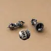 Cuentas de vajra vintage de plata pura S925, campana vajra, accesorio de pulsera estilo Tíbet, colgante de cuentas DIY, adorno colgante, instrumento ritual