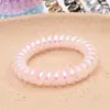 Elástico de Cabelo Transparente tipo Fio de Telefone, Brilhante Metálico com Recuperação e Palavra, Scrunchie Grande, Corda de Cabelo, Acessórios de Cabelo