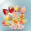 Simulação de Gota de Óleo Brincadeira de Comida Transparente Fruta Pintada Picolé Acessórios de Resina Capa de Celular DIY Acessórios de Cabelo Copo de Água Adesivo