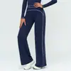 Pantalones Anchos de Terciopelo para Otoño e Invierno Transfronterizos de Cintura Alta Bloque de Color Sueltos Casuales Largos Ropa para Deportes al Aire Libre Correr Fitness 7028