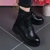 Comercio exterior, transfronterizo, otoño/invierno, de suela gruesa, botines Martin de moda, estilo británico, botines de cuero de suela blanda, zapatos con forro de algodón, botines versátiles, transfronterizo