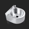 [Personalizado] Lavabo de Acero Inoxidable 304 Pintado en Negro con Grifo, Lavabo Semicircular Libre de Huellas Dactilares