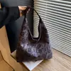 Bolsa Tote Grande de Couro Sintético Estampa de Leopardo Retrô Nicho Coreano para Mulheres Nova Moda Outono e Inverno Bolsa de Ombro Única