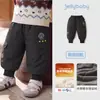 Calça Jerry para Bebês Meninos 2026 Inverno Novo Jogger Pequeno para Bebê com Veludo Quente Calça de Algodão Infantil
