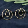Brincos Europeus e Americanos de Pressão para Mulheres Sem Orelhas Furadas, Estilo Minimalista, Personalidade Exagerada Metálica, Temperamento Retrô, Brincos Simples, Brincos Grandes para Mulheres