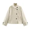 Comércio Exterior Roupas Femininas Outono e Inverno 2026 Moda Europeia e Americana Casaco de Lã Solto com Gola Alta de Manga Longa de Botão Único para Mulheres F612107