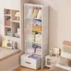 Armario sencillo con cortina, estantería de almacenamiento multicapa, mueble librero para el hogar, armario de almacenamiento, librería multifuncional