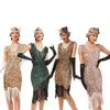 Nuevo Vestido de Moda con Escote en V, Lentejuelas y Flecos, Estilo Retro Gatsby de los Años 20, para Fiesta de Graduación, Noche, Dropshipping