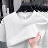 Playera de Manga Corta de Algodón Puro de 260 g de Peso Pesado para Hombre 2025 Nuevo Verano Delgada Casual Versátil Transpirable Top de Cuello Redondo para Hombre