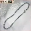 Collar de perlas redondas grises Shijia de plata S925, collar de cadena de clavícula femenina, regalo de alta calidad para pareja de amantes de niños