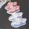 Zapatos planos para niños, nuevos estilos de otoño, zapatillas brillantes de caña baja, zapatos de princesa para niñas con detalles de lazo, calzado popular de exportación y transfronterizo