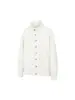 Suéter tipo cárdigan chaqueta casual de ajuste holgado de forro polar "flor eterna" de cuello alto abotonado, estilo coreano, corte limpio para hombre