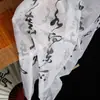 Cortina de gasa caligráfica utilería estilo antiguo tela de fondo fotografía Hanfu utilería de ambiente mantel decoración de escena estilo chino abanico