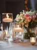 Portavelas de Cristal para el Día de San Valentín Estilo Europeo Cena Romántica a la Luz de las Velas Hotel Restaurante Velas Flotantes para Bodas Flotando en el Agua