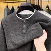 Suéter de malha masculino de gola redonda de alta qualidade para comércio transfronteiriço, pulôver casual de manga longa espesso para outono e inverno