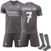 2425 Gris No. 9 Jersey Deportivo de Mbappé No. 5 Bellingham La Liga Real Madrid Segundo Uniforme de Fútbol de Visitante