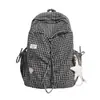 Mochila Escolar de Moda Nueva para Mujer Mochila Simple a Cuadros para Estudiantes de Secundaria y Preparatoria Gran Capacidad Ligera Mochila Casual