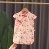 Comércio Exterior Roupa Infantil Vestido Cheongsam para Meninas Verão 2024 Bebê Crianças Vestido Retrô Bebê Estilo Chinês Hanfu Melhorado