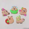 Etiqueta de equipaje de capibara linda famosa en Internet Kabibala accesorios zapatos flor comida juego etiqueta de equipaje etiqueta de identificación colgante