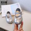 Zapatos de Princesa de Encaje para Niñas 2026 Otoño Nuevo Estilo Coreano Zapatos de Cuero Negro de Suela Blanda para Niños Zapatos Planos para Niños