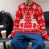 Suéter navideño Fair Isle, estilo retro japonés para hombre, corte holgado, grueso, vintage, capa interior de moda, tejido de punto de invierno, venta al por mayor