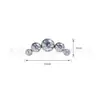 Pendientes de Aleación de Titanio F136 Transfronterizos con Circonita Brillante de Cinco Piedras, Tornillos Internos Espirales para Hélice y Tornillos para Cóclea, Joyería para Perforaciones