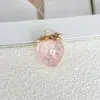 Colgante de coche de gelatina transparente degradada con fresa, amuleto de aleación, acrílico, cadena para teléfono DIY, llavero, accesorio para bolso