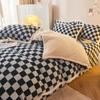 Cama de veludo de leite engrossado quatro peças de veludo de cordeiro capa de colcha de veludo de inverno roupa de cama de veludo coral lençol feminino conjunto de três peças