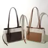 Nova Bolsa de Ombro Versátil, Bolsa Casual Patchwork de Axila, Couro Genuíno, Bolsa Tote de Linho de Grande Capacidade para Mulheres, Adequada para Trabalho e Deslocamento