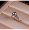 Anel Grande de Moda Shijia Pérola Vazado Design de Nicho Feminino Luxo Leve Sentido Avançado Diamante Abertura Única no Dedo Indicador