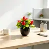 Simulación transfronteriza de 5 árboles frutales, plantas pequeñas en maceta, fruta de la suerte de Año Nuevo, bonsái de plástico, mini adornos decorativos de escritorio