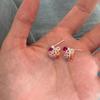 Versión coreana de diseño de nicho INS de lujo ligero, aretes de circonita de color de cadena de uva combinables con todo, aretes para mujer sin agujero en la oreja, clip para la oreja