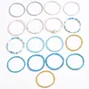Pulsera Bohemia de Perlas de Imitación y Cuentas de Arroz con Concha Ccb Cuentas Elásticas Trenzadas Set de 17 Piezas