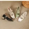 Zapatos Mary Jane de Estilo Chino con Velcro y Tacón Grueso 2026 Otoño Nuevos de Punta Cuadrada de Caña Baja Elegantes de Moda Antideslizantes para Mujer