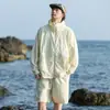Conjunto de Ropa de Protección Solar de Verano, Transpirable, Ligero, Chaqueta Anti-UV, Shorts, Ropa Reflectante de Protección Solar, Conjunto de Dos Piezas UPF50+