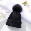 Gorro infantil transfronterizo otoño e invierno gorro de lana tejido con bola de lana puro lindo gorro de lana para bebé venta al por mayor por lotes